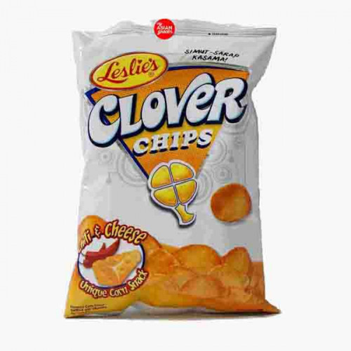 Leslis Clover Chips Chili & Cheese Corn Snack-85gm