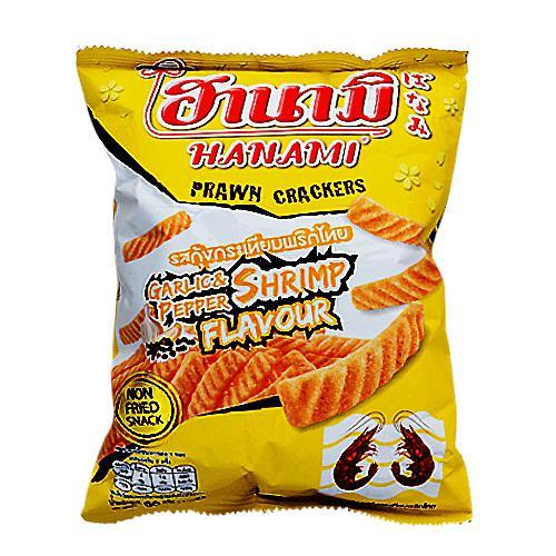 Hanami Prawn Garlic & Pepper Shrimp Flavour Crackers-60gm